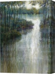 Longo Canvas Paintings - Pond Reflections by Michael Longo