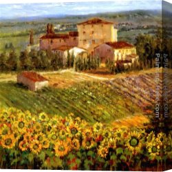 Village Canvas Paintings - Provencal Village III by Michael Longo