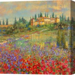 Village Canvas Paintings - Provencal Village XI by Michael Longo