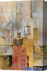 Longo Canvas Paintings - Water Tower I by Michael Longo