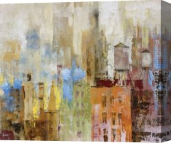 Longo Canvas Paintings - Water Tower II by Michael Longo