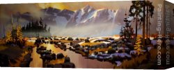 Michael O'toole Canvas Paintings - Columbia Icefields Parkway by Michael O'Toole