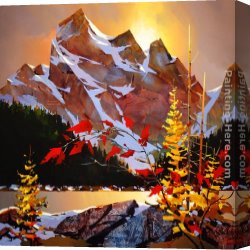 Playground Canvas Paintings - Kananaskis Playground by Michael O'Toole