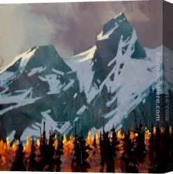 Prospecting for Cattle Range Canvas Paintings - Light Peaks, Tantalus Range by Michael O'Toole