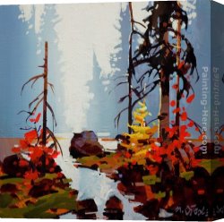 Michael O'toole Canvas Paintings - Soft Day in Masset by Michael O'Toole