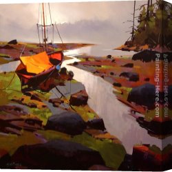 Michael O'toole Canvas Paintings - The Orange Tarp by Michael O'Toole