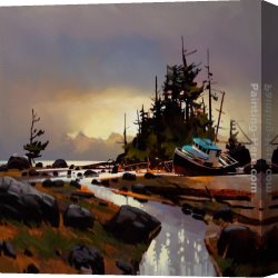 Michael O'toole Canvas Paintings - The Tide Leads Out by Michael O'Toole