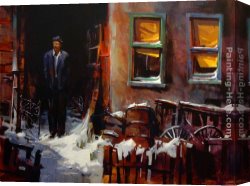 Michael O'toole Canvas Paintings - Waiting on a Friend by Michael O'Toole