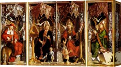 Michael Pacher Canvas Paintings - Altar Of The Four Latin Fathers (inner panels) by Michael Pacher