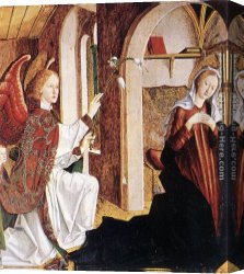 Michael Pacher Canvas Paintings - Annunciation by Michael Pacher