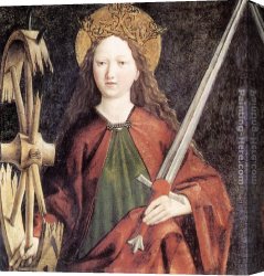 Michael Pacher Canvas Paintings - St Catherine by Michael Pacher