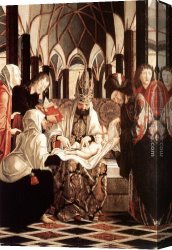 St Wolfgang Altarpiece Resurrection of Lazar Canvas Paintings - St Wolfgang Altarpiece Circumcision by Michael Pacher