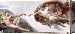 Adam Canvas Paintings - Creation of Adam by Michelangelo Buonarroti