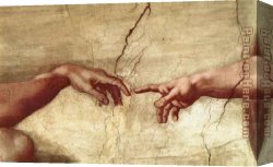 Adam Canvas Paintings - Creation of Adam hand by Michelangelo Buonarroti