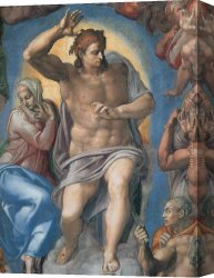 The Yellow Christ Canvas Paintings - The Last Judgement Christ the Judge by Michelangelo Buonarroti
