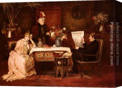 La Belle Endormie Canvas Paintings - Trop De Belle-Mere by Mihaly Munkacsy