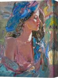 Pavlov Canvas Paintings - Blue Scarf by Misti Pavlov