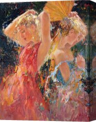 Pavlov Canvas Paintings - Dance with a fan by Misti Pavlov