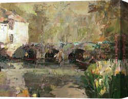 Pavlov Canvas Paintings - Gondolas II by Misti Pavlov