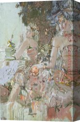 Pavlov Canvas Paintings - In The Restaurant by Misti Pavlov