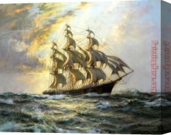 Dawson Canvas Paintings - Flying Cloud by Montague Dawson