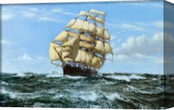 Dawson Canvas Paintings - Racing Home, The Cutty Sark by Montague Dawson