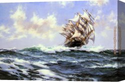 Dawson Canvas Paintings - Sun-Flecked Foam--The Barnabas Webb of Thomaston by Montague Dawson