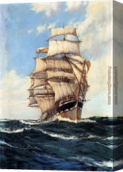 Dawson Canvas Paintings - The Clan McFarlane On High Seas by Montague Dawson