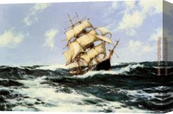 Dawson Canvas Paintings - The Pacific Combers on the Open Seas by Montague Dawson