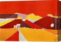 Stael Canvas Paintings - Agrigente by Nicolas De Stael
