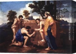 Nicolas Poussin Canvas Paintings - 'Et in Arcadia Ego' by Nicolas Poussin