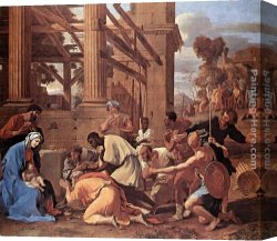 The Adoration of The Magi Canvas Paintings - Adoration of the Magi by Nicolas Poussin