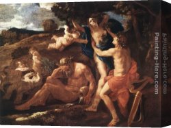 Nicolas Poussin Canvas Paintings - Apollo and Daphne by Nicolas Poussin