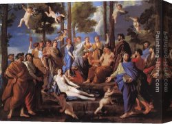 Nicolas Poussin Canvas Paintings - Apollo and the Muses by Nicolas Poussin