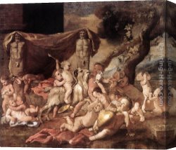 Nicolas Poussin Canvas Paintings - Bacchanal of Putti by Nicolas Poussin
