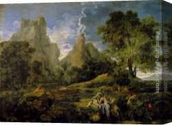 Nicolas Poussin Canvas Paintings - Landscape with Polyphemus by Nicolas Poussin