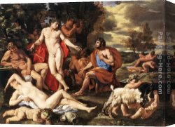 Nicolas Poussin Canvas Paintings - Midas and Bacchus by Nicolas Poussin
