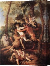 Nicolas Poussin Canvas Paintings - Pan and Syrinx by Nicolas Poussin