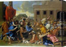 Nicolas Poussin Canvas Paintings - Rape of the Sabine Women by Nicolas Poussin