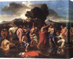 Nicolas Poussin Canvas Paintings - Sacrament of Baptism by Nicolas Poussin
