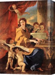 Nicolas Poussin Canvas Paintings - St Cecilia by Nicolas Poussin