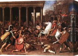 Nicolas Poussin Canvas Paintings - The destruction of the Temple at Jerusalem by Nicolas Poussin