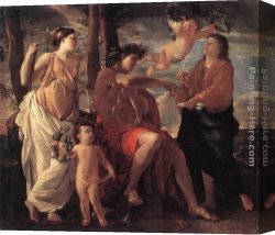 Inspiration Canvas Paintings - The Inspiration of the Poet by Nicolas Poussin