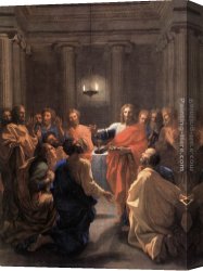 Nicolas Poussin Canvas Paintings - The Institution of the Eucharist by Nicolas Poussin