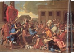 Nicolas Poussin Canvas Paintings - The Rape of the Sabine Women by Nicolas Poussin