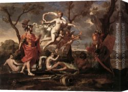 Nicolas Poussin Canvas Paintings - Venus Presenting Arms to Aeneas by Nicolas Poussin