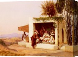 Niels Simonsen Canvas Paintings - A Meeting Of Generals by Niels Simonsen