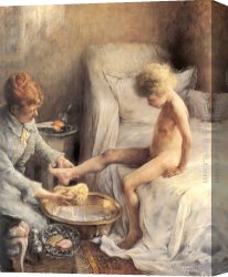 Toilette Canvas Paintings - La Toilette de Jean Guerard by Norbert Goeneutte