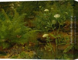 Forest Canvas Paintings - Forest Scene by Olaf August Hermansen