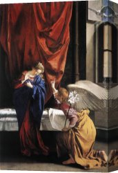 Annunciation Canvas Paintings - Annunciation by Orazio Gentleschi